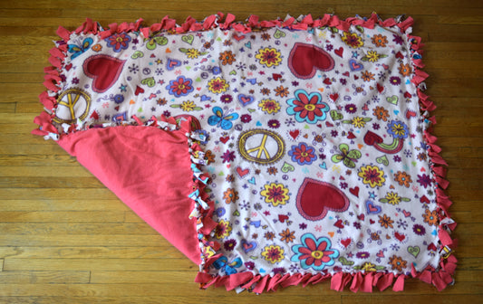 Peace and Love Tie Blanket